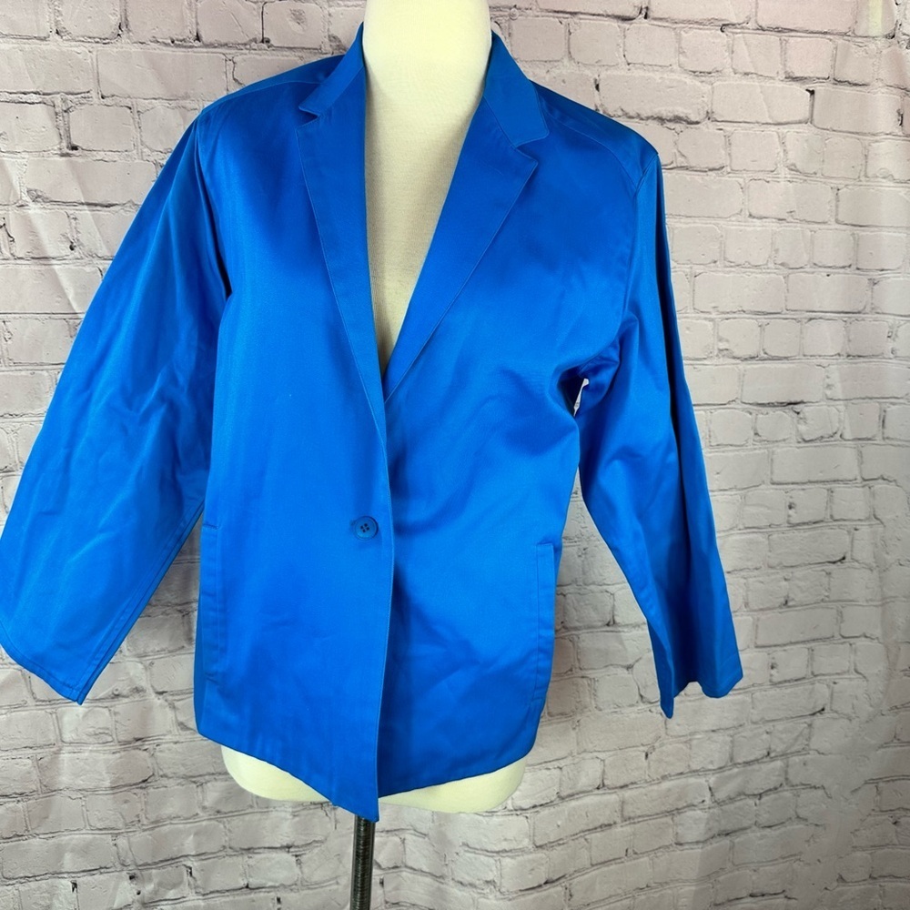vtg Country Set Jrs. Evan Picone bright royal Blue over sized jacket Blazer boxy